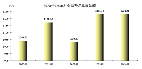 2024年烏魯木齊市紡織品及針織品零售市場發展統計公報